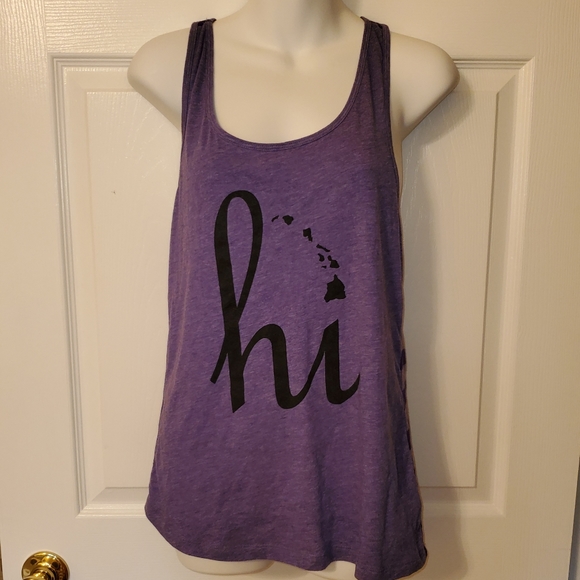 Kavio Tops - Hawaii Tank Top Stripped Racerback Purple